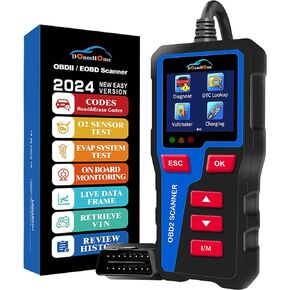 Handhelds OBD2 Scanner Diagnostic Engine Fault Code Reader Battery Level Indicator Voltmeter Freeze Frame DTC Lookup I/M Readiness Crangking System Test Car Since 1996