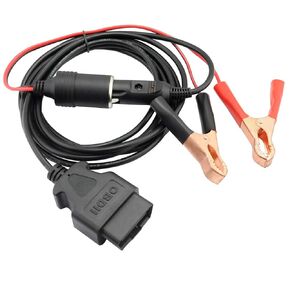 3M/10ft OBD II Vehicle ECU Emergency Power Supply Cable Memory Saver with Alligator Clip-On 12V Car Battery Cigarette Lighter Power Socket Extension Cable