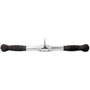 Barbell Multi-Exerciser Cable Attachment For Cable Machines, Lat Pull Down Bar Cable Machine Attachments, Tricep Press Down Bar, Revolving Straight Curl Pulldown Bar with Rotating & Rubber Handle Grips