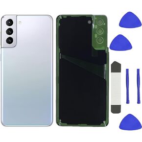 Galaxy S21 Plus Back Glass Replacement for Samsung Galaxy S21 Plus 5G S21 Cover with Camera Glass Lens and Tape + Tools (Phantom Black)