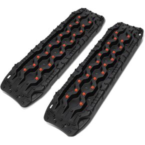DNA Motoring PT-ZTL-9054 2Pcs Sand Snow Mud Off-Road Anti-Skid Recovery Track Rescue Boards,Black