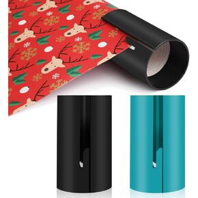 Hoedia عيد الميلاد ورق التغليف القاطع - مجموعة من 2 أنبوب أداة قطع لف الهدايا، قطع ورق التغليف المنزلق، قطع لف الهدايا المنزلقة سهلة وآمنة لورق تغليف العطلات in Kuwait