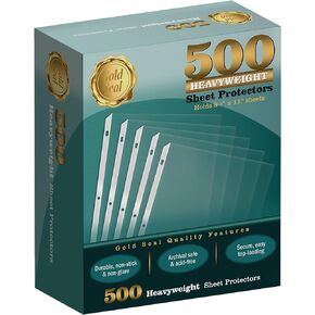 GOLD SEAL 500/Box Clear Heavyweight Poly Sheet Protectors8.5" x 11"