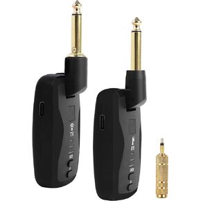 Mr.Power 2.4 جيجا هرتز نظام استقبال إرسال الجيتار اللاسلكي، قابس تصميم صامت 18 قناة 6 ساعات التحمل قابلة لإعادة الشحن للجيتار الكهربائي باس الكمان لوحة المفاتيح الغيتار اللاسلكي أمبير in Kuwait