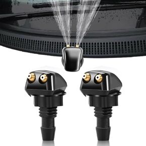 قطعتان من فوهات غسيل الزجاج الأمامي الأوتوماتيكية، رشاشات ذات فتحة مزدوجة، أدوات تنظيف متعددة الوظائف، أدوات تنظيف زجاج السيارة، عالمية لمعظم السيارات والشاحنات والشاحنات الصغيرة (أسود) in Kuwait