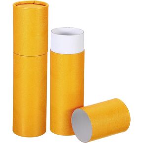 PATIKIL 2 Inch x 7 Inch Poster Tube, 2Pcs Photo Storage Tube Portable Shipping Mailing Tubes Calligraphy Painting Tubes Round Carrying Case for Storing Paper Art Map Documents, Yellow