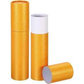 PATIKIL 2 Inch x 7 Inch Poster Tube, 2Pcs Photo Storage Tube Portable Shipping Mailing Tubes Calligraphy Painting Tubes Round Carrying Case for Storing Paper Art Map Documents, Yellow