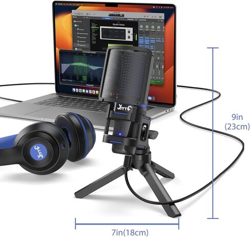 USB Microphone with Pop Filter & Mute Button for PC, Mac, Gaming, Recording, Streaming, Podcasting,Gaming Mic for PC/Laptop/Phone/PS4/5 SB Type C Plug and Play (Blue) in Kuwait