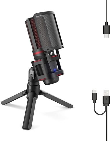 USB Microphone with Pop Filter & Mute Button for PC, Mac, Gaming, Recording, Streaming, Podcasting,Gaming Mic for PC/Laptop/Phone/PS4/5 SB Type C Plug and Play (Blue) in Saudi Arabia