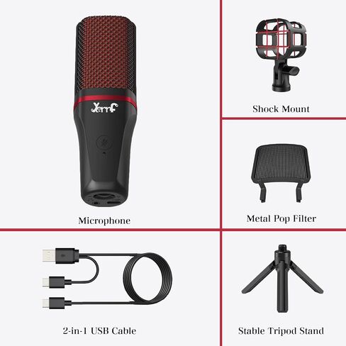 USB Microphone with Pop Filter & Mute Button for PC, Mac, Gaming, Recording, Streaming, Podcasting,Gaming Mic for PC/Laptop/Phone/PS4/5 SB Type C Plug and Play (Blue) in Saudi Arabia