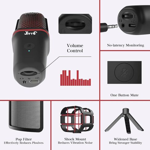 USB Microphone with Pop Filter & Mute Button for PC, Mac, Gaming, Recording, Streaming, Podcasting,Gaming Mic for PC/Laptop/Phone/PS4/5 SB Type C Plug and Play (Blue) in Saudi Arabia