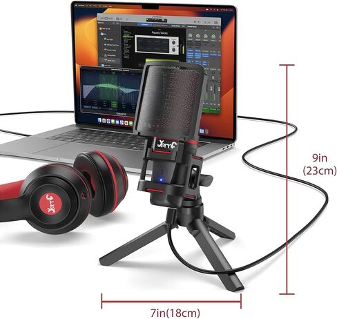 USB Microphone with Pop Filter & Mute Button for PC, Mac, Gaming, Recording, Streaming, Podcasting,Gaming Mic for PC/Laptop/Phone/PS4/5 SB Type C Plug and Play (Blue) in Saudi Arabia