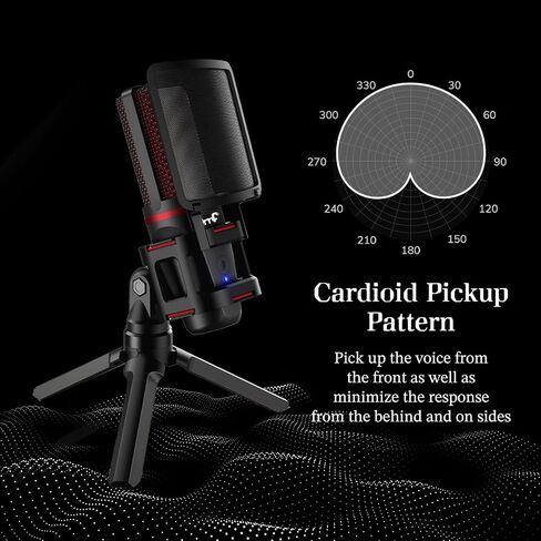 USB Microphone with Pop Filter & Mute Button for PC, Mac, Gaming, Recording, Streaming, Podcasting,Gaming Mic for PC/Laptop/Phone/PS4/5 SB Type C Plug and Play (Blue) in Saudi Arabia