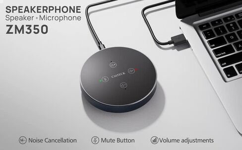 مكبر صوت CMTECK USB للمؤتمرات مع ميكروفون للمكالمات الجماعية في المكتب المنزلي - التقاط صوتي بزاوية 360 درجة in Kuwait