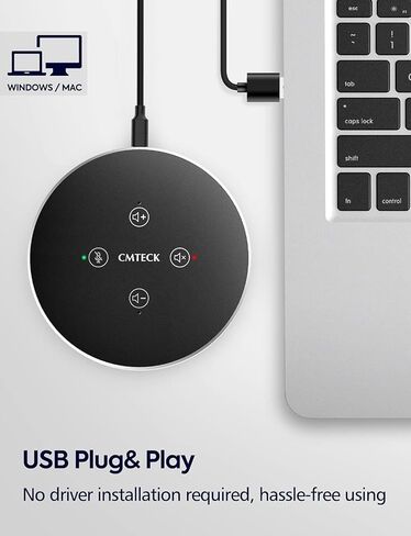 مكبر صوت CMTECK USB للمؤتمرات مع ميكروفون للمكالمات الجماعية في المكتب المنزلي - التقاط صوتي بزاوية 360 درجة in Kuwait