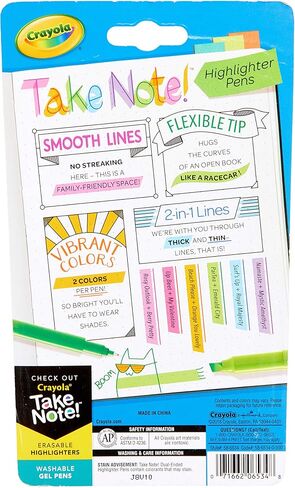 Crayola Washable Gel Pens In Jewel Tones, Office & School Supplies, 1.0Mm Medium Pt., 6 Count in Saudi Arabia