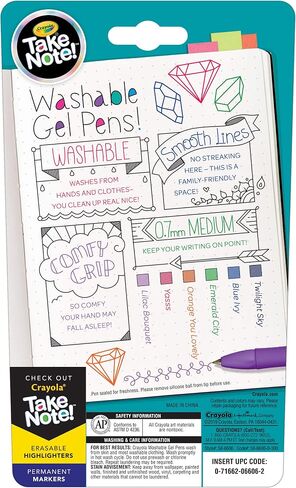 Crayola Washable Gel Pens In Jewel Tones, Office & School Supplies, 1.0Mm Medium Pt., 6 Count in Saudi Arabia