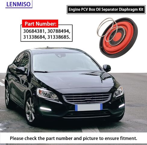غشاء فاصل زيت صندوق PCV للمحرك مع زنبرك متوافق مع كود S40 V50 C70 p0174 p0171 استبدال 30684381 30788494 31338684 31338685 in Kuwait