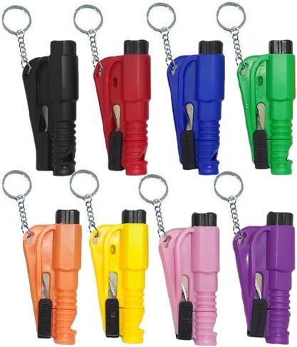 8 PCS Car Window Breaker Tool Keychain,3-in-1 Glass Breaker and Seatbelt Cutter & Survival Whistle, Emergency Keychain Car Escape Tool Applicable to All Cars, Car Accessories in Kuwait
