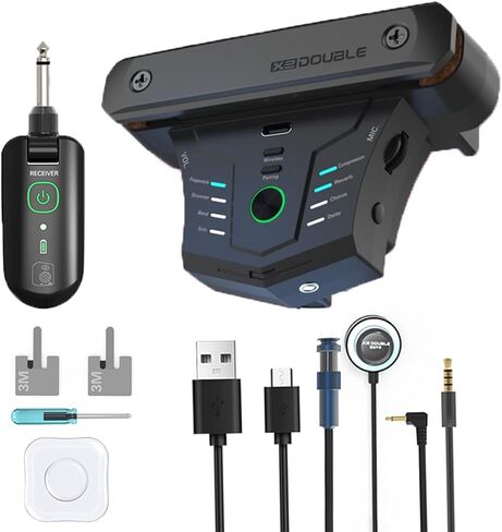 لاقط جيتار لاسلكي مزدوج G0 Pro لاقط جيتار صوتي لاقط رنين لاسلكي مع FST3.0 تهتز بنية i-MX Preamp الرقمية مع صوت HIFI، نظام EQ in Kuwait