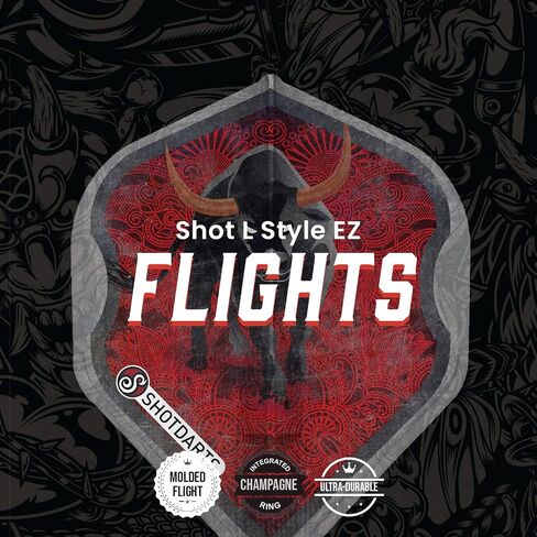 طلقة! مجموعة رحلات رمي ​​السهام من طراز L-Style EZ L1 ذات الشكل القياسي Americana Longhorn Dart Flight - متينة للغاية بسمك 150 ميكرون، 90 درجة - زعانف مصبوبة مسبقًا لتحقيق أقصى قدر من الدقة والديناميكا الهوائية المثالية in Saudi Arabia