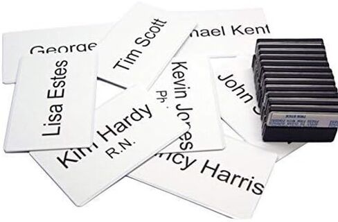 Great DIY Kit for 24 Sets of Magnetic Name Badges, Including 24 Premium PVC Cards, Badge Magnets & Transparent Laser Printable Stickers - Making 24 Professional Name Tags for Office or Family Events in Saudi Arabia