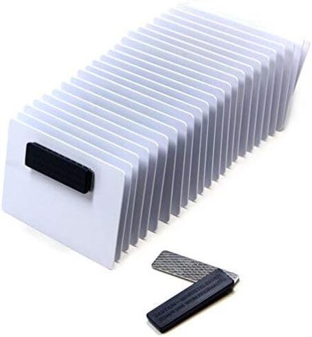 Great DIY Kit for 24 Sets of Magnetic Name Badges, Including 24 Premium PVC Cards, Badge Magnets & Transparent Laser Printable Stickers - Making 24 Professional Name Tags for Office or Family Events in Saudi Arabia