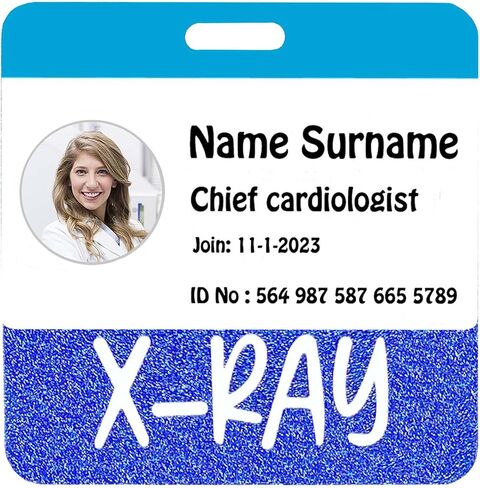 X-Ray Badge Buddy Silver Radiology شارة بطاقة أخصائي الأشعة الأفقية بريق بطاقات التمريض لشارات الأصدقاء المسجلين ممرضة الطالب هوية العلامات الملحقات المكتب الطبي in Kuwait