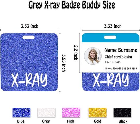 X-Ray Badge Buddy Silver Radiology شارة بطاقة أخصائي الأشعة الأفقية بريق بطاقات التمريض لشارات الأصدقاء المسجلين ممرضة الطالب هوية العلامات الملحقات المكتب الطبي in Kuwait