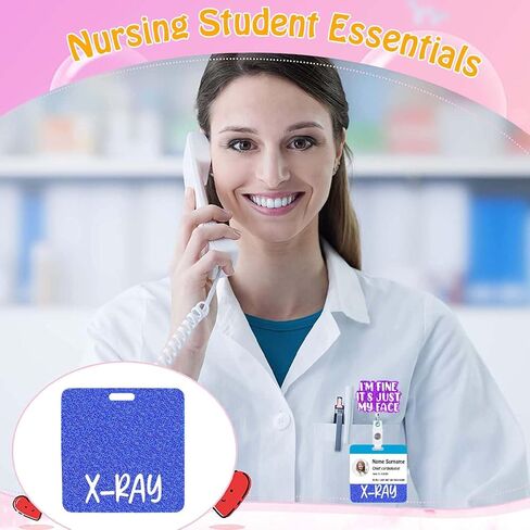 X-Ray Badge Buddy Silver Radiology شارة بطاقة أخصائي الأشعة الأفقية بريق بطاقات التمريض لشارات الأصدقاء المسجلين ممرضة الطالب هوية العلامات الملحقات المكتب الطبي in Kuwait