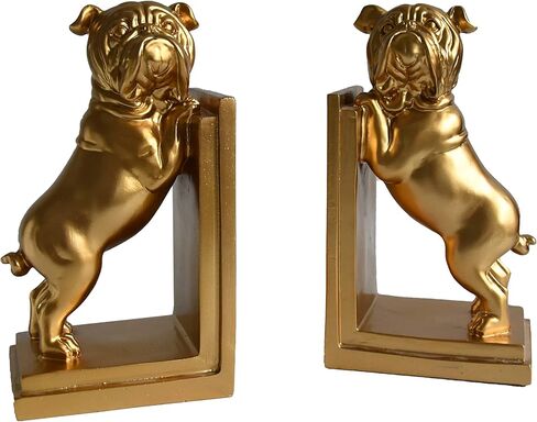 Galt International Decorative Bulldog Bookends Library Bookshelf Dog Book End Office and Home Décor (Pair) - White Bulldog in Saudi Arabia