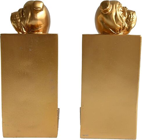 Galt International Decorative Bulldog Bookends Library Bookshelf Dog Book End Office and Home Décor (Pair) - White Bulldog in Saudi Arabia