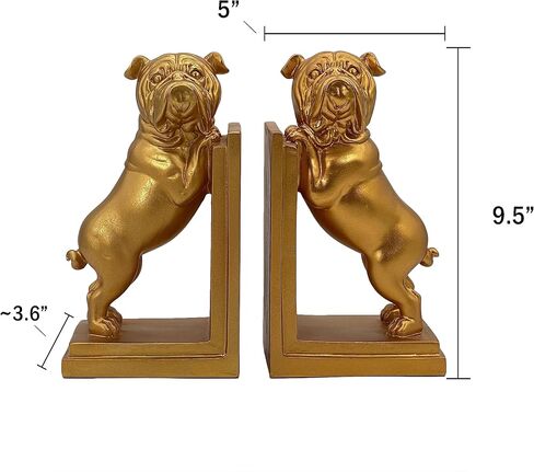 Galt International Decorative Bulldog Bookends Library Bookshelf Dog Book End Office and Home Décor (Pair) - White Bulldog in Saudi Arabia