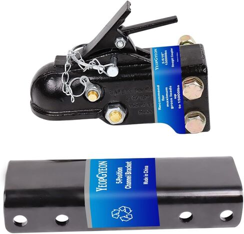 Flat Mount Trailer Coupler 2-5/16" Hitch Ball, 14,000 lbs Capacity, 4-Hole 4-1/2" Square Mounting Pattern, Heavy Duty Q235 Steel, Black Finish in Saudi Arabia