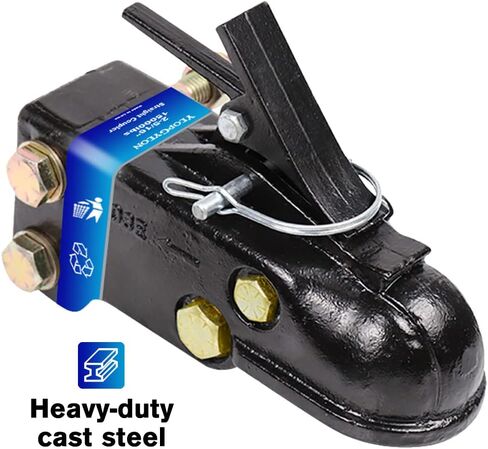Flat Mount Trailer Coupler 2-5/16" Hitch Ball, 14,000 lbs Capacity, 4-Hole 4-1/2" Square Mounting Pattern, Heavy Duty Q235 Steel, Black Finish in Saudi Arabia