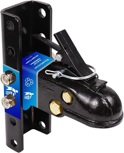 Flat Mount Trailer Coupler 2-5/16" Hitch Ball, 14,000 lbs Capacity, 4-Hole 4-1/2" Square Mounting Pattern, Heavy Duty Q235 Steel, Black Finish in Saudi Arabia