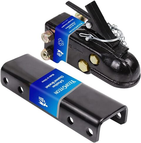 Flat Mount Trailer Coupler 2-5/16" Hitch Ball, 14,000 lbs Capacity, 4-Hole 4-1/2" Square Mounting Pattern, Heavy Duty Q235 Steel, Black Finish in Saudi Arabia
