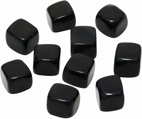10 Packs of Square Tumbled Polished Natural Black Obsidian Crystal, Crystals and Healing Stones Quartz Bulk for Wicca, Reiki, Healing Energy, Chakra Stones, Witchcraft Supplies in Saudi Arabia