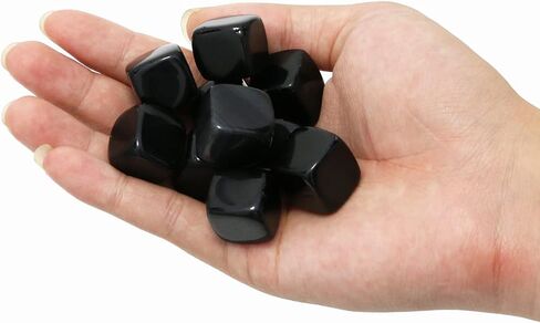 10 Packs of Square Tumbled Polished Natural Black Obsidian Crystal, Crystals and Healing Stones Quartz Bulk for Wicca, Reiki, Healing Energy, Chakra Stones, Witchcraft Supplies in Saudi Arabia