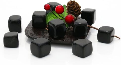 10 Packs of Square Tumbled Polished Natural Black Obsidian Crystal, Crystals and Healing Stones Quartz Bulk for Wicca, Reiki, Healing Energy, Chakra Stones, Witchcraft Supplies in Saudi Arabia