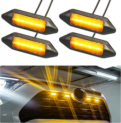 Grill Lights for 2023 2024 Toyota RAV4 2019-2022 LED Grill Lights Amber Front Grille Rapto r Light DRL for RAV4 Accessories Hybird LE XLE SE XSE Limited in Kuwait