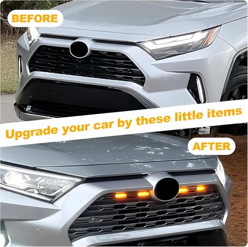Grill Lights for 2023 2024 Toyota RAV4 2019-2022 LED Grill Lights Amber Front Grille Rapto r Light DRL for RAV4 Accessories Hybird LE XLE SE XSE Limited in Kuwait