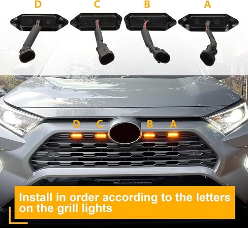 Grill Lights for 2023 2024 Toyota RAV4 2019-2022 LED Grill Lights Amber Front Grille Rapto r Light DRL for RAV4 Accessories Hybird LE XLE SE XSE Limited in Kuwait