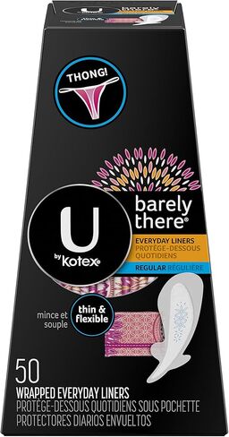 U من Kotex Barely There Thong Pantilliners، 50 قطعة (عبوة من قطعتين) in Kuwait