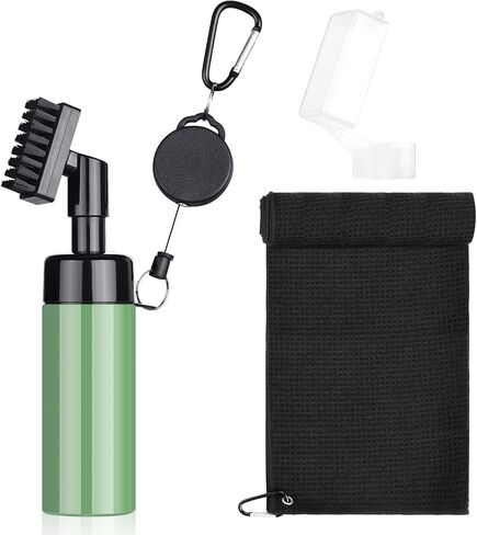 Golf Club Brush, Golf Club Cleaner, Retractable Zipper Aluminum Buckle Cleaning Brush with Sports Towel Golf Groove Cleaner Golf Water Brush, for Men Women Golfers in Kuwait
