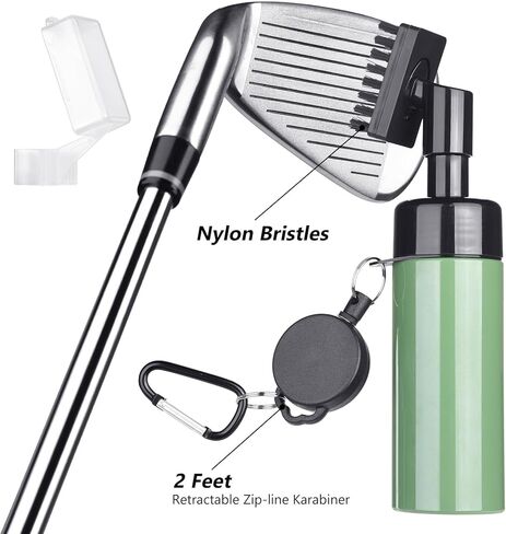 Golf Club Brush, Golf Club Cleaner, Retractable Zipper Aluminum Buckle Cleaning Brush with Sports Towel Golf Groove Cleaner Golf Water Brush, for Men Women Golfers in Kuwait