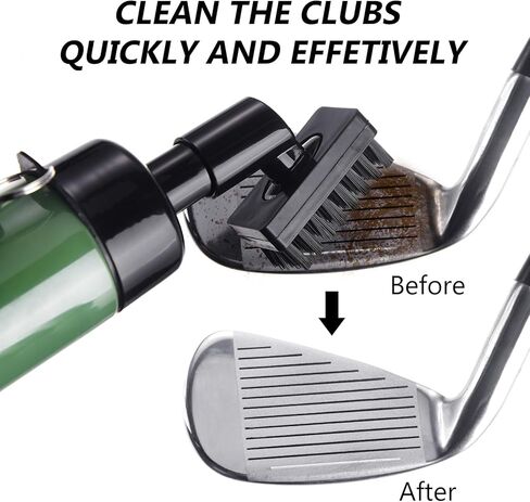 Golf Club Brush, Golf Club Cleaner, Retractable Zipper Aluminum Buckle Cleaning Brush with Sports Towel Golf Groove Cleaner Golf Water Brush, for Men Women Golfers in Kuwait