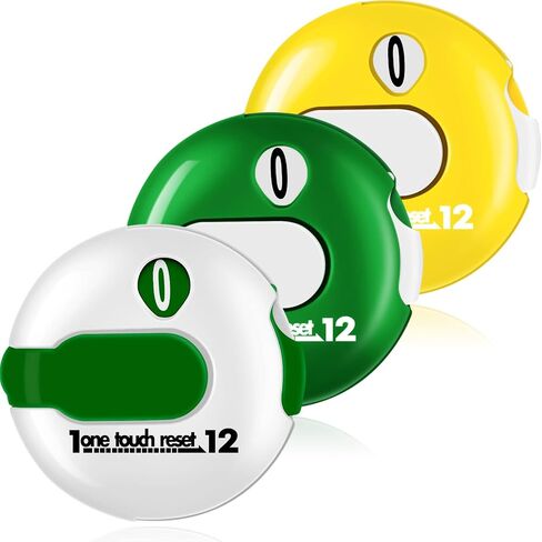 Frienda 3 Pcs Golf Counter Mini Golf Score Counter up to 12 Shot Golf Stroke Counter Golf Counter Clicker, with Touch Reset, Clip Attachment to Scorekeeper Glove, for Women Men Scoring Keeper, 1.2 in in Saudi Arabia