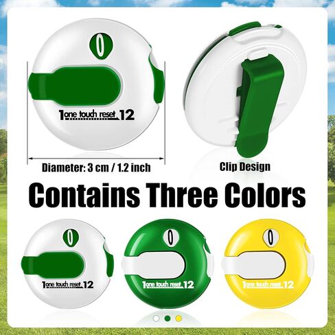 Frienda 3 Pcs Golf Counter Mini Golf Score Counter up to 12 Shot Golf Stroke Counter Golf Counter Clicker, with Touch Reset, Clip Attachment to Scorekeeper Glove, for Women Men Scoring Keeper, 1.2 in in Saudi Arabia