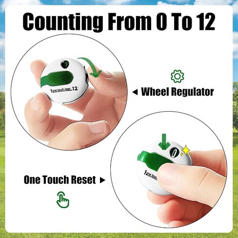 Frienda 3 Pcs Golf Counter Mini Golf Score Counter up to 12 Shot Golf Stroke Counter Golf Counter Clicker, with Touch Reset, Clip Attachment to Scorekeeper Glove, for Women Men Scoring Keeper, 1.2 in in Saudi Arabia